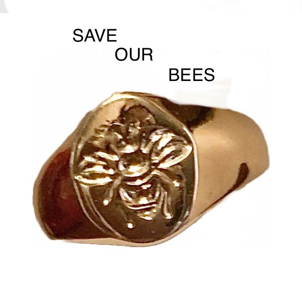 Bee 14k gold over Sterling. Bumblebee ring. Size 8